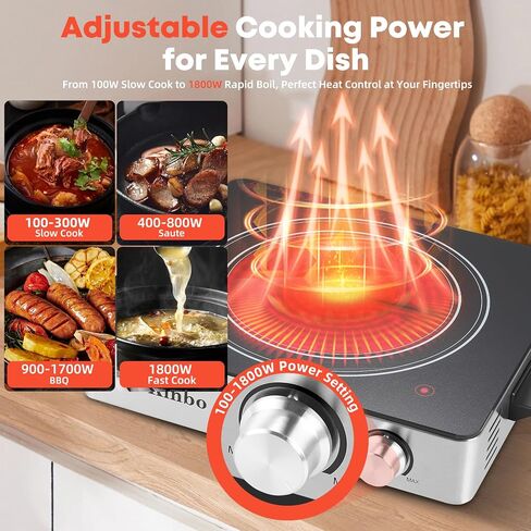 Cooktop الكهربائي ، مزدوج 2200 واط الموقد بالأشعة تحت الحمراء ، 2 صفيحة حاربة كهربائية للطبخ ، مقبض التحكم في المقبض والطبخ السيراميك المدمج ، حماية السخرية الزخرفة للسكن ، المطبخ in Kuwait