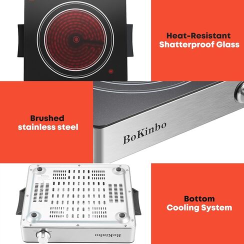 Cooktop الكهربائي ، مزدوج 2200 واط الموقد بالأشعة تحت الحمراء ، 2 صفيحة حاربة كهربائية للطبخ ، مقبض التحكم في المقبض والطبخ السيراميك المدمج ، حماية السخرية الزخرفة للسكن ، المطبخ in Kuwait
