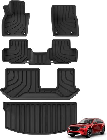 بطانة شحن Smabee لعام 2024 2025 MAZDA CX-90 CX90 PHEV All Cargo Cargo Trunk Mat Assories TPE CAR INTRIOR BLACK in Saudi Arabia