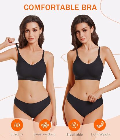 Bras for Women, Wireless Seamless No Underwire Comfort Bras,Full Coverage Everyday T-Shirt Bra in Kuwait