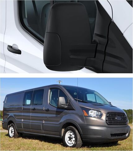 PENSUN Power Door Mirror Fit For 2014-2022 Ford Transit 150 250 350 350 HD,Pair View Mirror,Non-Heated,Non-Folding,Replace #FO1321551,Black,Passenger Side&Driver Side (Driver Left Side) in Saudi Arabia