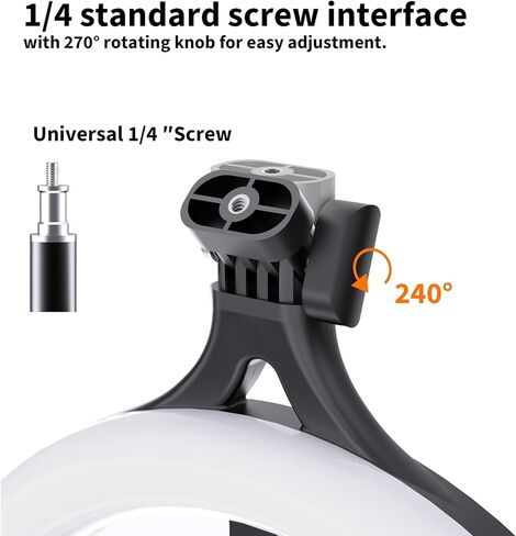 ضوء الحلقة مع حامل وحامل الهاتف ، حبل الهاتف العلوي ، موقف الهاتف للتسجيل ، 11 بوصة LED LED ضوء لمكتب مع المشبك للبث المباشر ، تسجيل الفيديو ، الاجتماع ، tiktok ، youtube in Kuwait
