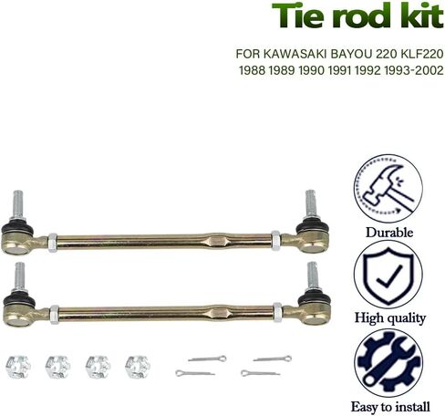 2 Pack Tie Rod Set for Kawasaki Bayou 220 KLF220 1988 1989 1990 1991 1992 1993-2002 39111-1076, 39112-1083, 39112-1085 By MOPASEN in Saudi Arabia