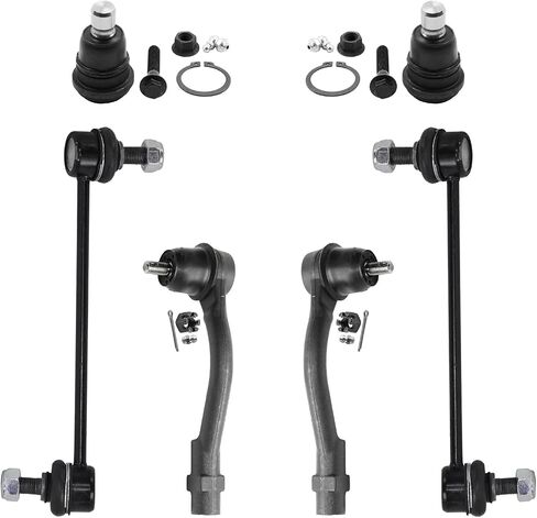Detroit Axle - Front 6pc Supension Kit for 2010-2013 Kia Soul 2 Sway Bar End Links 2 Lower Ball Combons 2 Rods Outer Tie Rods 2011 2012 in Saudi Arabia