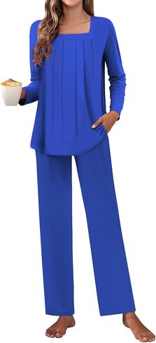 Tencede Women Pajama Set 2025 Lounge Sets Long Sleeve Sleepwear Soft 2 Piece Pjs S-2XL in Kuwait