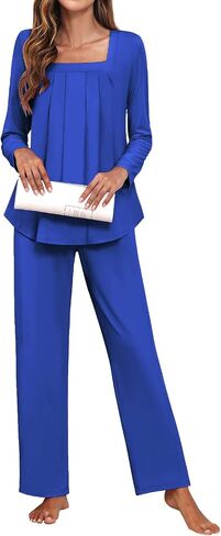 Tencede Women Pajama Set 2025 Lounge Sets Long Sleeve Sleepwear Soft 2 Piece Pjs S-2XL in Kuwait