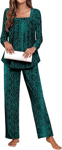 Tencede Women Pajama Set 2025 Lounge Sets Long Sleeve Sleepwear Soft 2 Piece Pjs S-2XL in Kuwait
