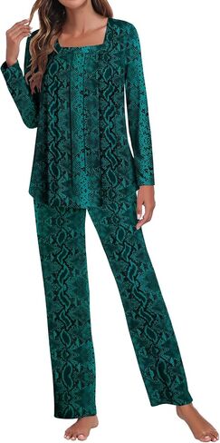 Tencede Women Pajama Set 2025 Lounge Sets Long Sleeve Sleepwear Soft 2 Piece Pjs S-2XL in Kuwait