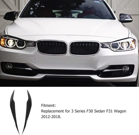 حاجب المصباح الأمامي للسيارة 1 زوج حاجب الحواجب بديل جفن مركبة ABS ل 3 سلسلة F30 F31 2012-2018 (أسود لامع) in Saudi Arabia