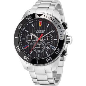 Nautica Men's NAPNOS306 One Recycled (85%) Stainless Steel Bracelet & Black Silicone Strap Watch in Saudi Arabia