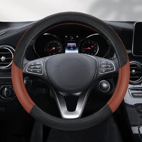 Car Steering Wheel Cover for Ford Maverick 2022 2023 2024,Soft Breathable Anti-Slip Steering Wheel Protectors Comfort Durability Interior Decor,Black Brown in Kuwait