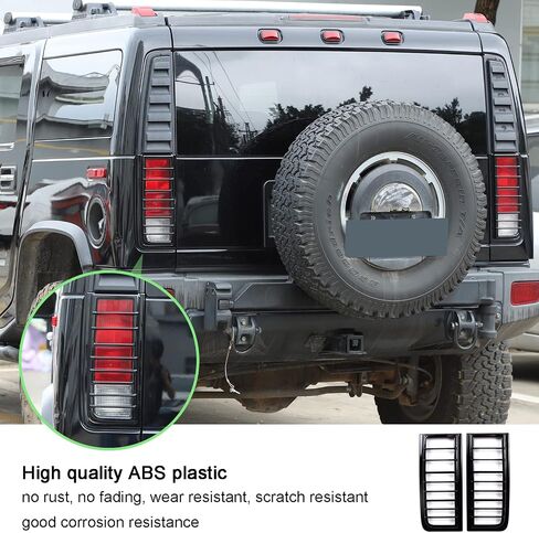 Piugilh ABS ، يغطى حراس الضوء الخلفي لضوء الذيل Hummer H2 2003-2009 ، واقي مصباح خلفي خلفي الذيل ، 2 مساءً (أسود غير لامع) in Saudi Arabia