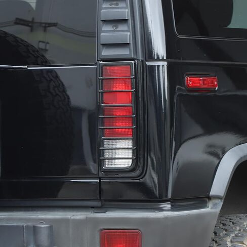 Piugilh ABS ، يغطى حراس الضوء الخلفي لضوء الذيل Hummer H2 2003-2009 ، واقي مصباح خلفي خلفي الذيل ، 2 مساءً (أسود غير لامع) in Saudi Arabia