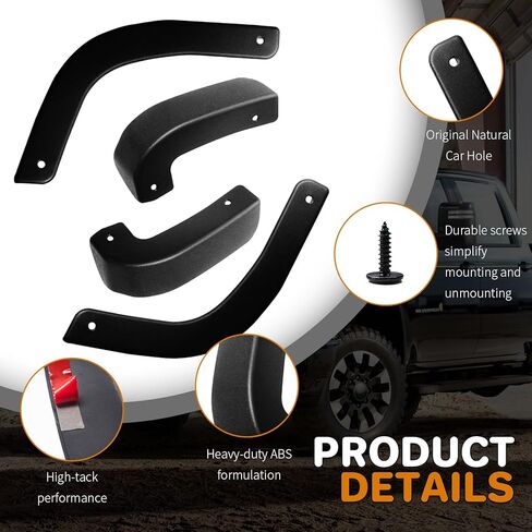 Mud Flap Delete Fit for Chevy Silverado 2019-2025,Mud Guards Compatible with Chevrolet Silverado 1500 Accessories, Easy Install,Without Drilling,Includes Front and Rear Mud Guard Set (4pcs-Set) in Saudi Arabia