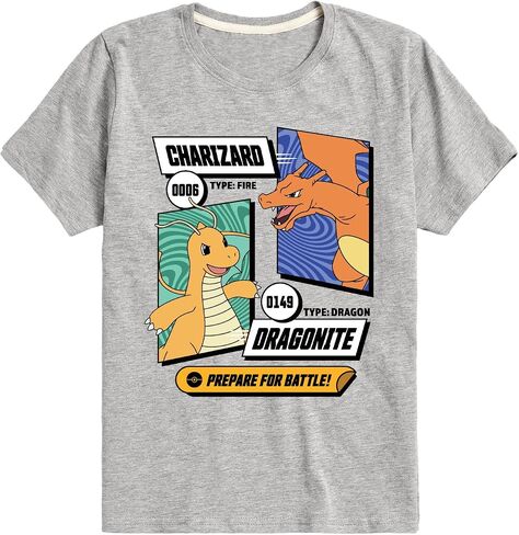 HYBRID APPAREL - Pokémon Dragonite Charizard Prepare for Battle - Kids Short Sleeve Graphic T-Shirt in Saudi Arabia