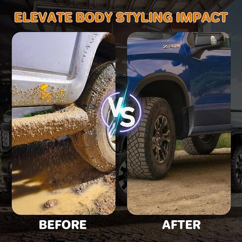 Mud Flap Delete Fit for Chevy Silverado 2019-2025,Mud Guards Compatible with Chevrolet Silverado 1500 Accessories, Easy Install,Without Drilling,Includes Front and Rear Mud Guard Set (4pcs-Set) in Saudi Arabia
