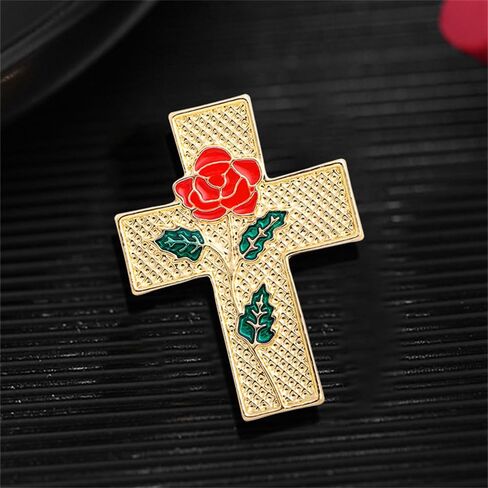 دبوس بروش RESE ROED ROSE للنساء للبنات أزياء الذهب مطلي بالمينا الأخضر زهرة الورقة الدبابيس دبابيس السترة الضيقة in Saudi Arabia