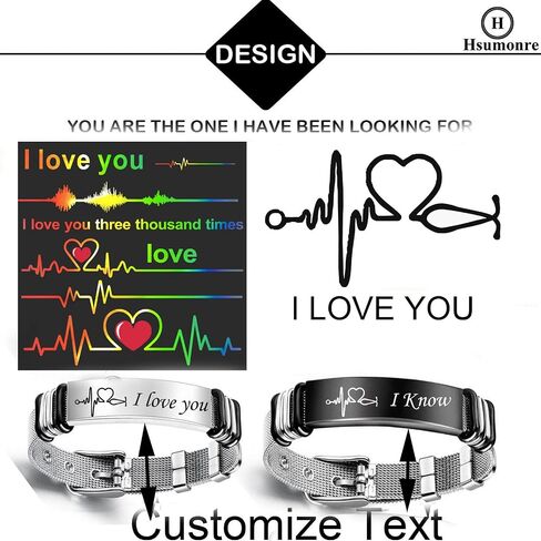 Customize Picture Bracelet Personalized Photo Couple Bracelets ID Link Chain for Men His and Hers Text Engraved for Women bf and gf Custom Friendship Gift Memorial Wristband in Saudi Arabia