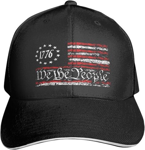 We The People 1776 Vintage USA Flag2 Baseball Cap Adjustable Sandwich Cap Sandwich Cap Dad Hat Black in Saudi Arabia