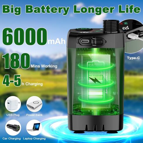 دش محمول للتخييم ، 7800 مللي أمبير في الساعة مضخة دش التخييم الكهربائية القابلة لإعادة الشحن مع شاشة رقمية ذكية ، دش معسكر في الهواء الطلق للتخييم ، المشي لمسافات طويلة ، السفر in Kuwait