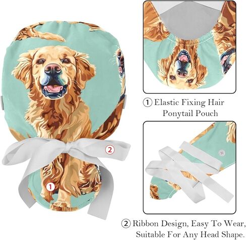 2pcs القوس القلطي قبعات القبعات زر العرق القابلة للتعديل القابلة للتعديل قبعات ممرضة القبعات عمل الغطاء النساء الرجال in Kuwait