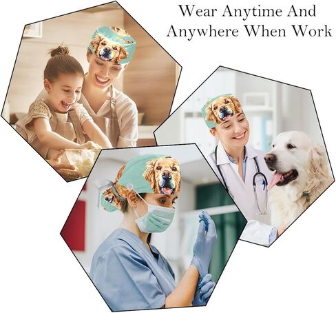 2pcs القوس القلطي قبعات القبعات زر العرق القابلة للتعديل القابلة للتعديل قبعات ممرضة القبعات عمل الغطاء النساء الرجال in Kuwait