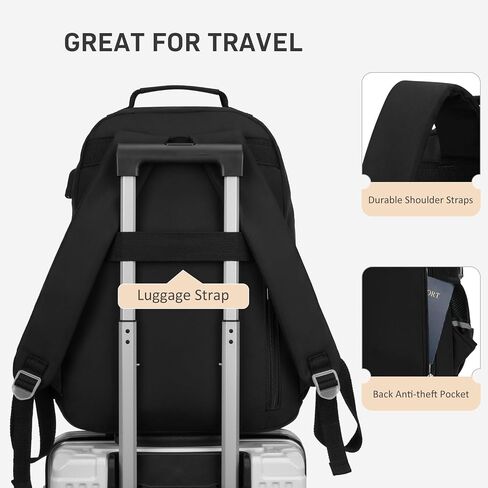 School Backpack for Teen Girls, Cute Laptop Backpack for Women Students, Middle High School Bags Aesthetic Bookbag for College Travel Fit 15.6 Inch Laptop (Black) in Saudi Arabia