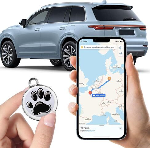 GPS Tracker for Vehicles - Real-Time Tracking Device with Global Coverage for Cars, Kids, Cats, and Dogs - No Subscription, Monthly Fees, or SIM Card Required （Cat Style） in Kuwait