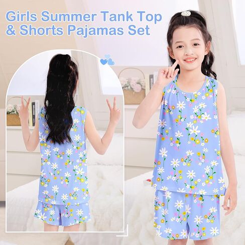 MHJY Toddler Girls Girls Pajamas Pajamas for Kids Soft Tank Top & Shorts Girls Pajama in Kuwait