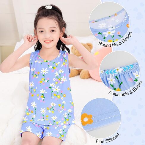 MHJY Toddler Girls Girls Pajamas Pajamas for Kids Soft Tank Top & Shorts Girls Pajama in Kuwait