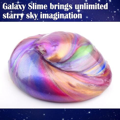 60 Pack Galaxy Slime Party Favors for Kids Slime Game Bulk Stretchy & Non-Sticky DIY Stress Relief Putty Toy Birthday Halloween Christmas Stocking Stuffers, Classroom Reward for Girls Boys in Kuwait
