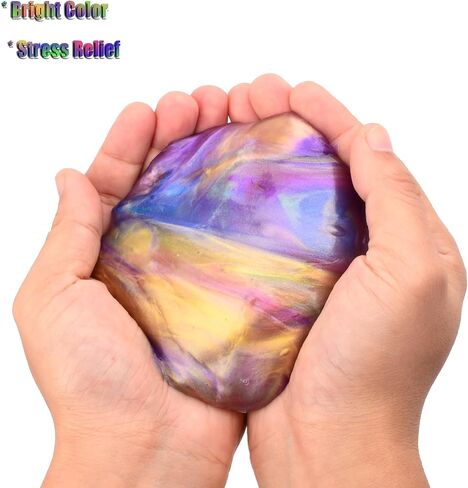 60 Pack Galaxy Slime Party Favors for Kids Slime Game Bulk Stretchy & Non-Sticky DIY Stress Relief Putty Toy Birthday Halloween Christmas Stocking Stuffers, Classroom Reward for Girls Boys in Kuwait