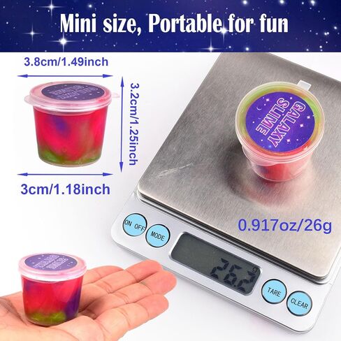 60 Pack Galaxy Slime Party Favors for Kids Slime Game Bulk Stretchy & Non-Sticky DIY Stress Relief Putty Toy Birthday Halloween Christmas Stocking Stuffers, Classroom Reward for Girls Boys in Kuwait