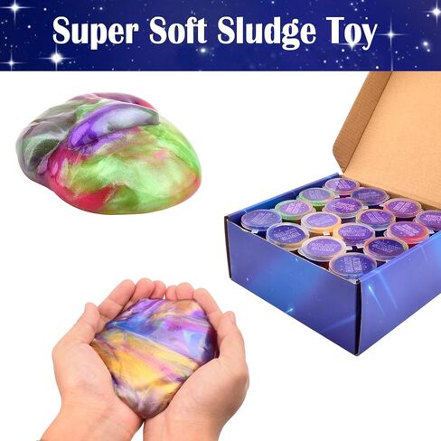 60 Pack Galaxy Slime Party Favors for Kids Slime Game Bulk Stretchy & Non-Sticky DIY Stress Relief Putty Toy Birthday Halloween Christmas Stocking Stuffers, Classroom Reward for Girls Boys in Kuwait