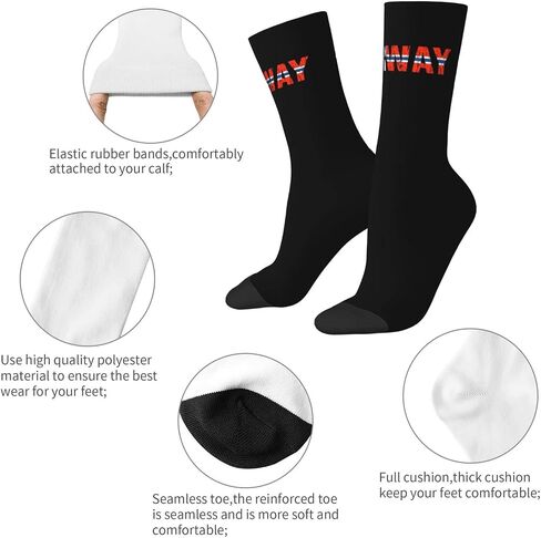 ASYG Norway Crew Socks Norway Flag Socks Dress Socks Norway Sockss Socks Hompts Novelty Socks in Kuwait