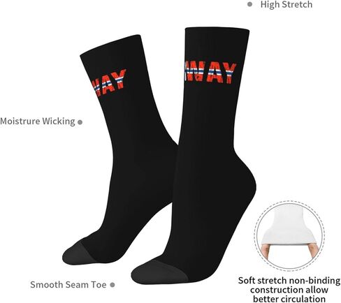 ASYG Norway Crew Socks Norway Flag Socks Dress Socks Norway Sockss Socks Hompts Novelty Socks in Kuwait