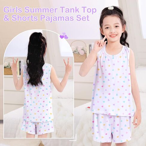 MHJY Toddler Girls Girls Pajamas Pajamas for Kids Soft Tank Top & Shorts Girls Pajama in Kuwait