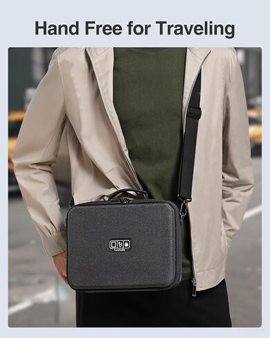 Luxtude Electronic Organizer Travel Case كبير ، منظم تقني ذو طبقة مزدوجة ، سفر منظم الحبل ، حقيبة منظمات الكابلات ، منظم شاحن كبير ، حقيبة إلكترونيات منزلية تناسب iPad (حتى 12.9 بوصة) in Kuwait