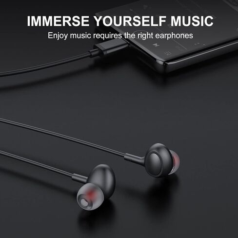 USB C Wired Earbuds, in Ear Earphones for Laptop PC with Microphone, Magnetic Noise Isolation Headset Compatible for iPhone 16 15 Pro/iPad Pro/Samsung Galaxy S25/S24/S23 Ultra in Kuwait