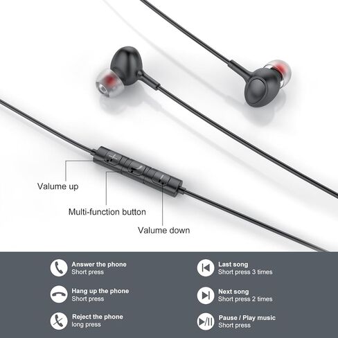 USB C Wired Earbuds, in Ear Earphones for Laptop PC with Microphone, Magnetic Noise Isolation Headset Compatible for iPhone 16 15 Pro/iPad Pro/Samsung Galaxy S25/S24/S23 Ultra in Kuwait