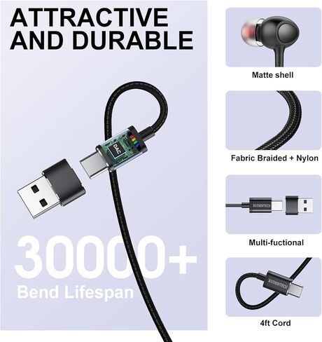 USB C Wired Earbuds, in Ear Earphones for Laptop PC with Microphone, Magnetic Noise Isolation Headset Compatible for iPhone 16 15 Pro/iPad Pro/Samsung Galaxy S25/S24/S23 Ultra in Kuwait