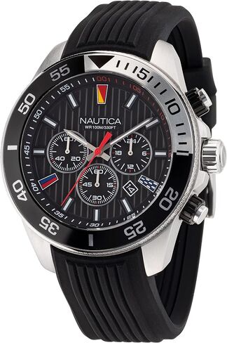 Nautica Men's NAPNOS306 One Recycled (85%) Stainless Steel Bracelet & Black Silicone Strap Watch in Saudi Arabia