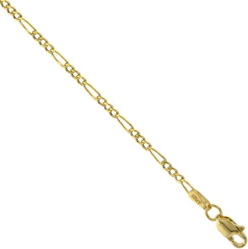 Hollow 10K Gold 2mm Figaro Link Chain Necklace for Men & Women 16-24 inch long in Saudi Arabia