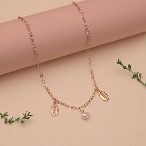 18K Gold Plated Dainty Beaded Necklace for Women | Hypoallergenic & Skin-Friendly Chain with Pearl, Turquoise & Crystal Bead Variants | Minimalist Handmade Jewelry in Saudi Arabia