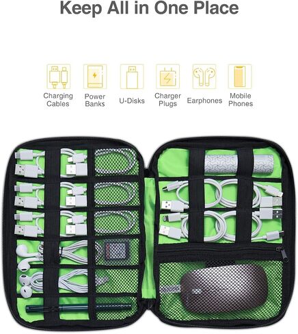 Luxtude Large Cord Organizer - Portable Electronics Organizer, Travel Case for Chargers and Cords, Tech Storage in Saudi Arabia