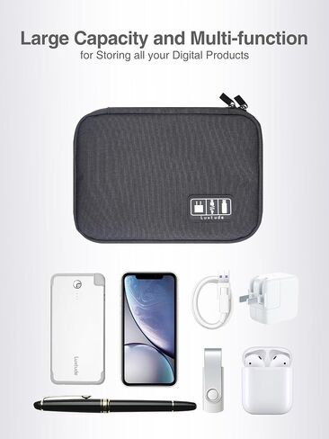 Luxtude Large Cord Organizer - Portable Electronics Organizer, Travel Case for Chargers and Cords, Tech Storage in Saudi Arabia