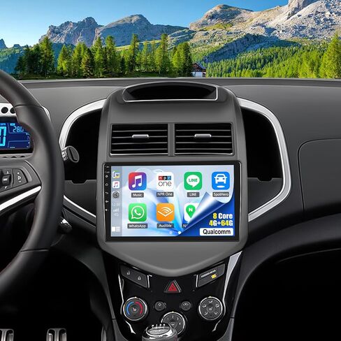 SIXWIN Android Car Stereo for Chevy Aveo Sonic 2011 2012 2013 2014 2015 with CarPlay Android Auto Mirror Link 26UI 9 Inch Touch Screen 2G+32G with Bluetooth GPS Navigation WiFi FM SWC Backup Camera in Kuwait
