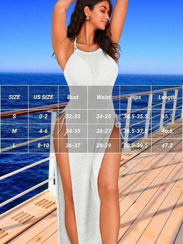 Crochet Cover Up Dress, Sexy Sheer High Slit Backless, Beach Pool Party, Knit Bikini Coverups for Women Maxi in Saudi Arabia