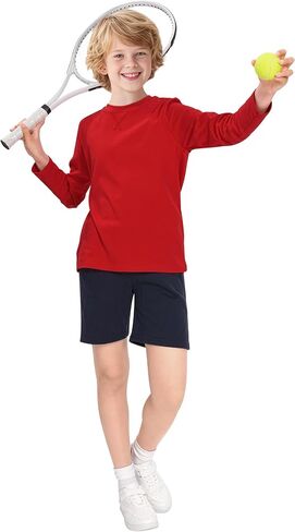 Boys Long Sleeve Shirts Cotton Crewneck T-Shirts for Boy Kids Basic Tee Sweatshirt 7-14 Years in Saudi Arabia