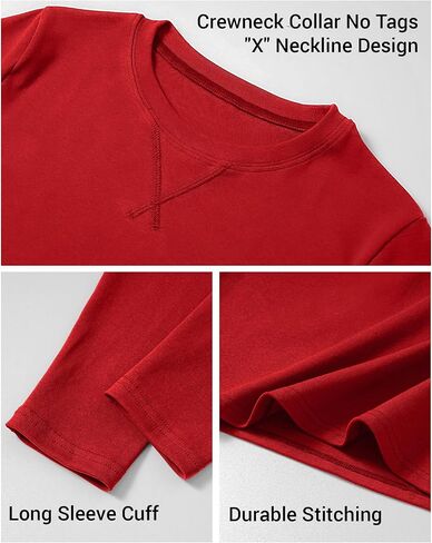 Boys Long Sleeve Shirts Cotton Crewneck T-Shirts for Boy Kids Basic Tee Sweatshirt 7-14 Years in Saudi Arabia
